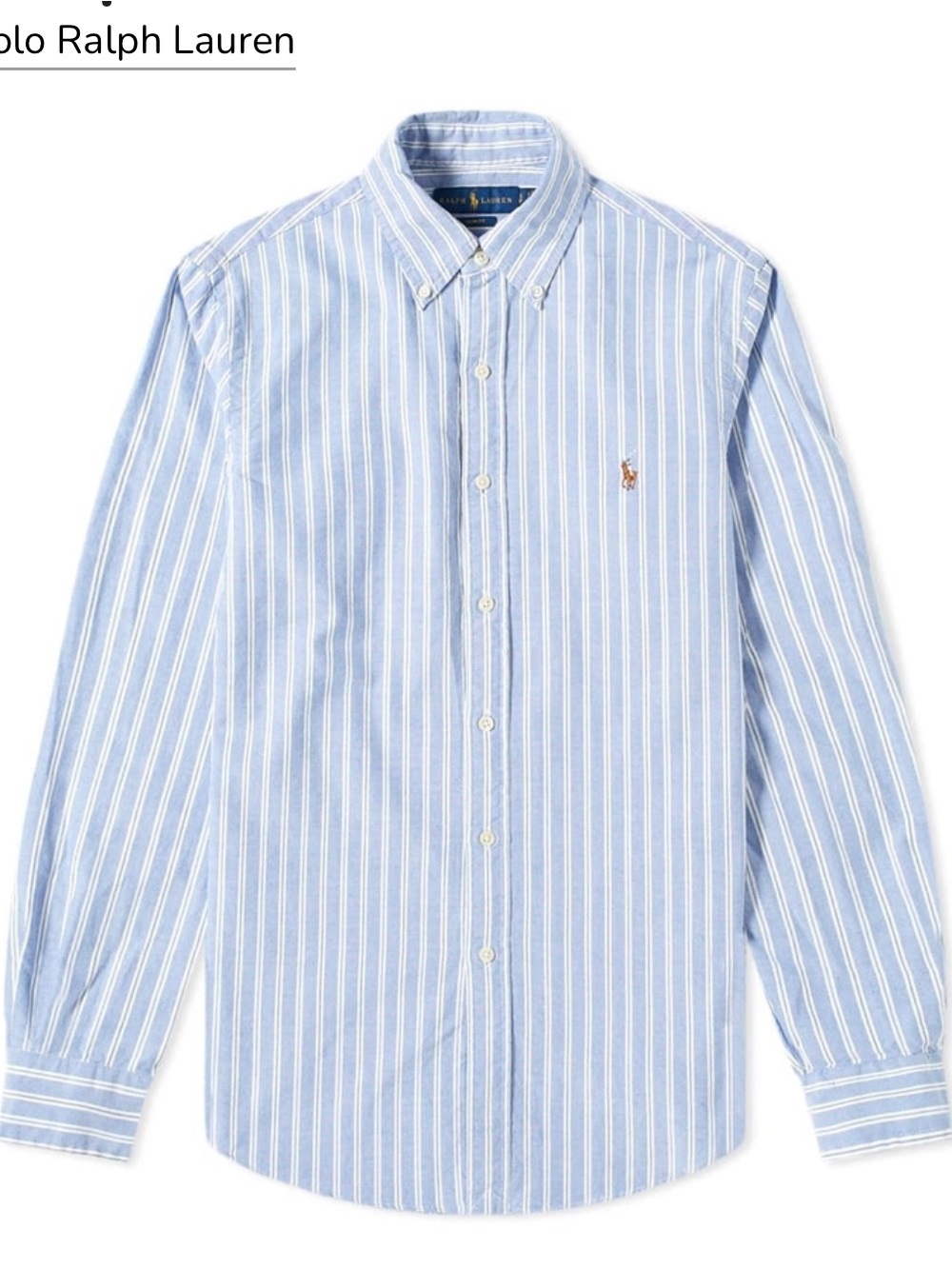 Polo Ralph Lauren Men’s Light Blue White Striped Button Down Oxford Shirt sz XXL